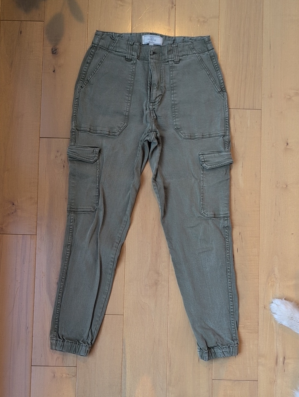 Fat Face Olive Green Cargo Pants with Elastic Cuffs